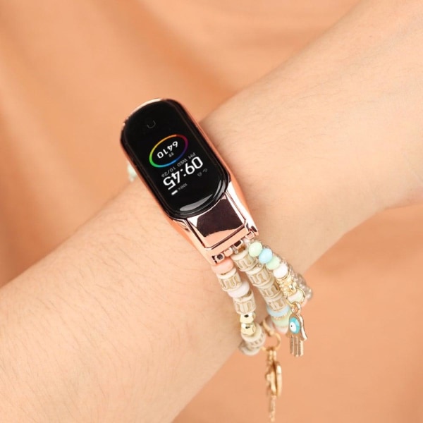 Xiaomi Mi Smart Band 6 / 5 bohemian bead style watch strap - Pin Pink