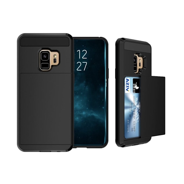 Samsung Galaxy S9 sliding kort TPU etui - Sort Black