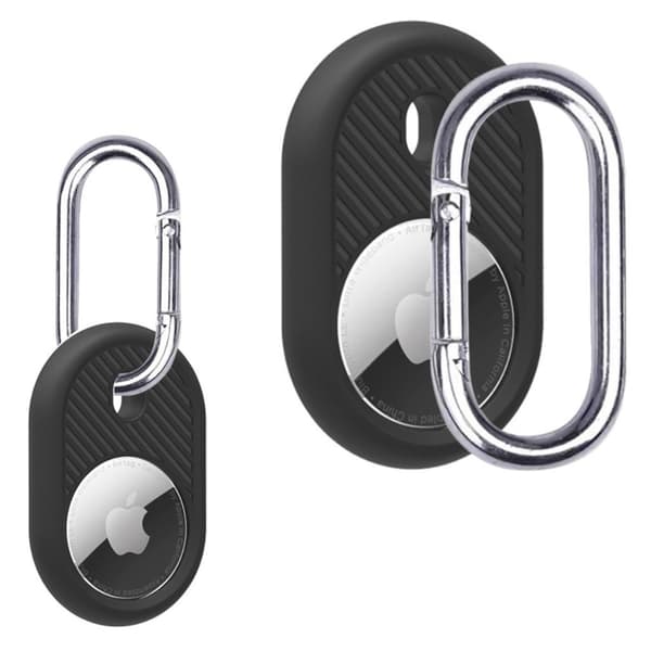 AirTags twill-tekstuurisuojus avaimenperällä - Musta Black