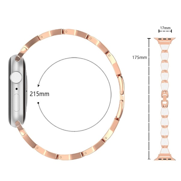 Apple Watch Series 8 (45 mm) klockarmband med modernt skal - Roséguld / Vit Vit