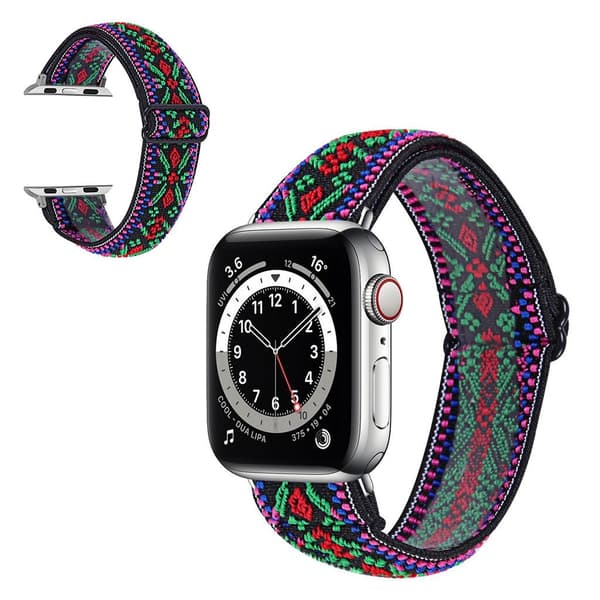 Apple Watch Series 6 / 5 40mm nylon pattern watch band - Tri-color Tribal Flower Pattern multifärg