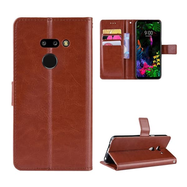 Crazy Horse LG G8 ThinQ skinnveske - Brun Brown