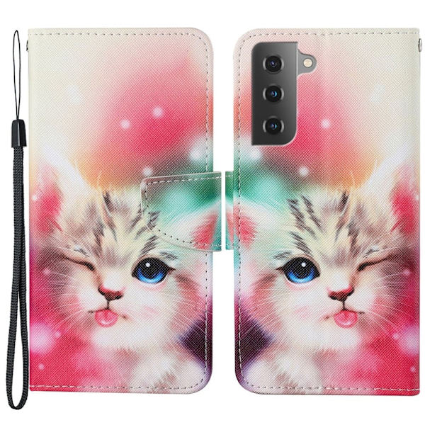 Wonderland Samsung Galaxy S22 Flippetui - Katt Multicolor
