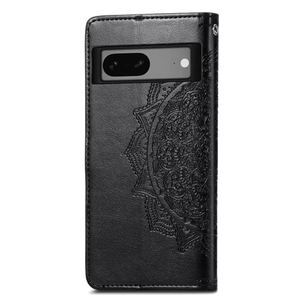 Mandala Google Pixel 7a Flippetui - Svart Black