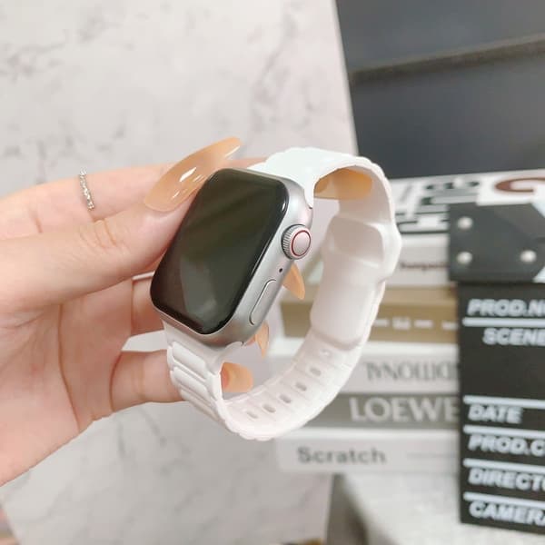 Apple Watch Series 49mm - 45mm - 44mm - 42mm Silikonarmband - Vit Vit