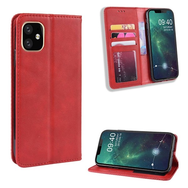 Bofink Vintage läder iPhone 11 Pro Max fodral - Röd Röd