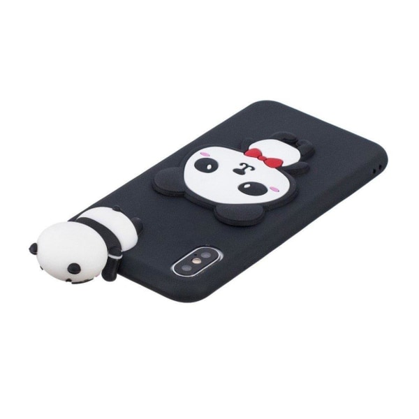 IPhone 9 Plus mobilskal silikon 3D mönster - Gullig panda med ro multifärg