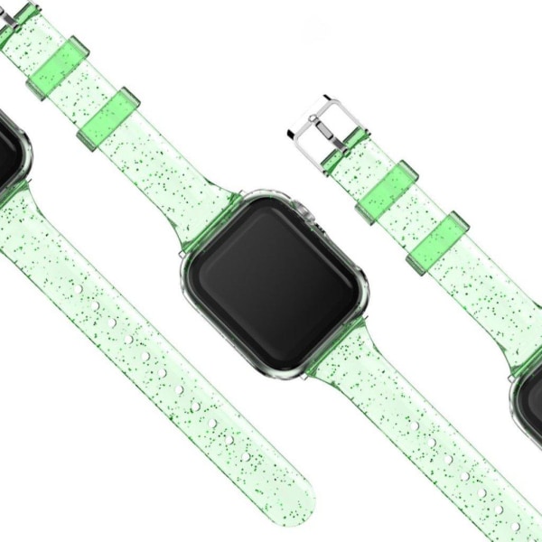 Apple Watch Series 6 / 5 40 mm urrem i glitterstil - Grøn Green