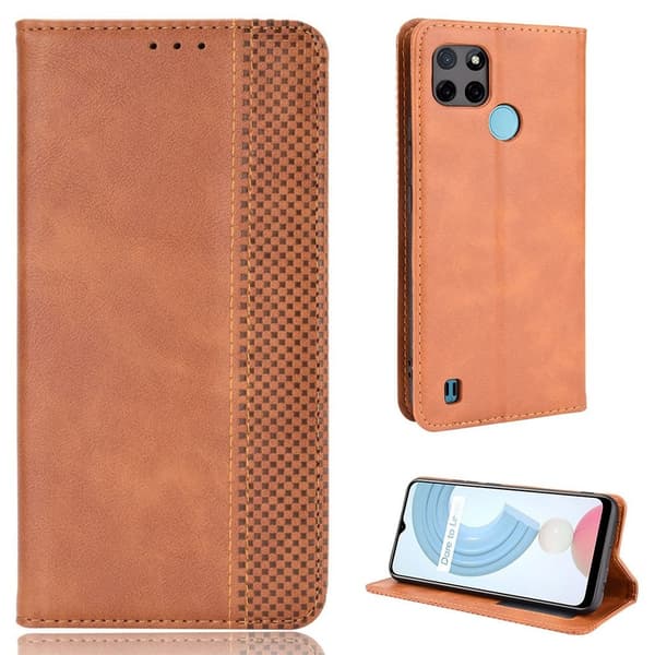 Bofink Vintage Realme C21Y Lær Etui - Brun Brown