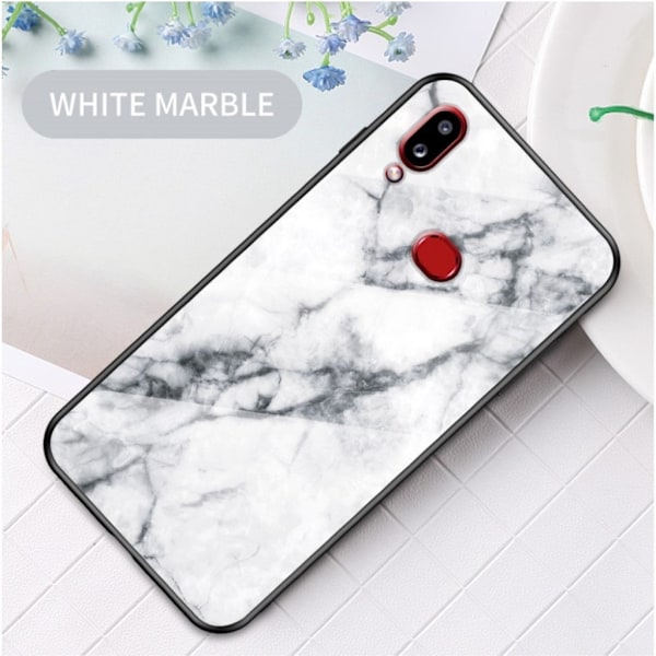 Fantasy Marmor Samsung Galaxy A10s skal - Vit Fantasimarmor Vit