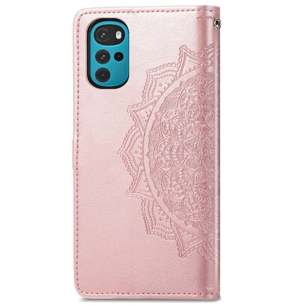Mandala Motorola Moto G22 Läppäkotelo - Ruusukulta Pink