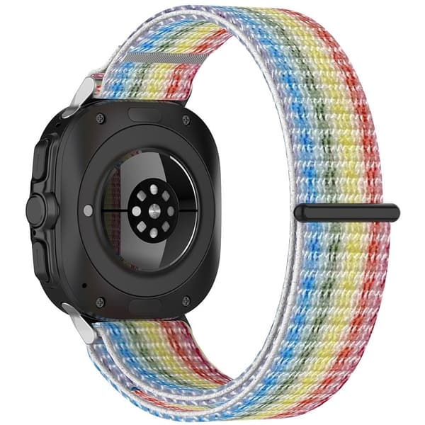 Samsung Galaxy Watch Ultra 47mm Nylon Watch Strap Adjustable Wrist Band Replacement - Rainbow Multicolor