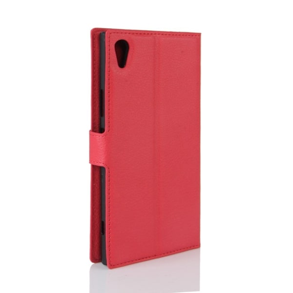 Sony Xperia XA1 Ultra stilfuldt og holdbart læder etui - Rød Red