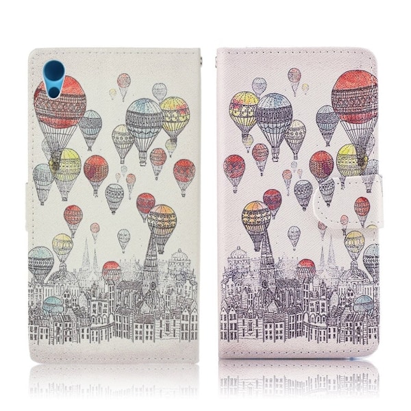 Sony Xperia XA1 Ultra Beskyttende læder etui - Luftballoner Multicolor