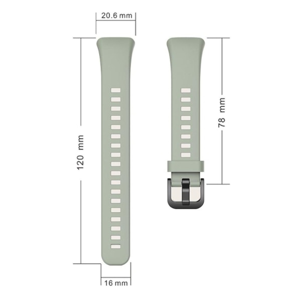 Huawei Band 6 silicone watch strap with clear cover - Grey Green Grön
