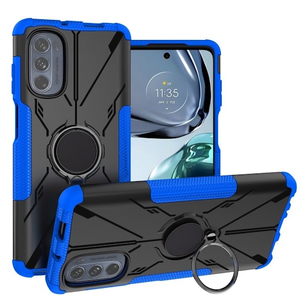 Kickstand-cover med magnetisk plade til Motorola Moto G62 5G - Blå Blue