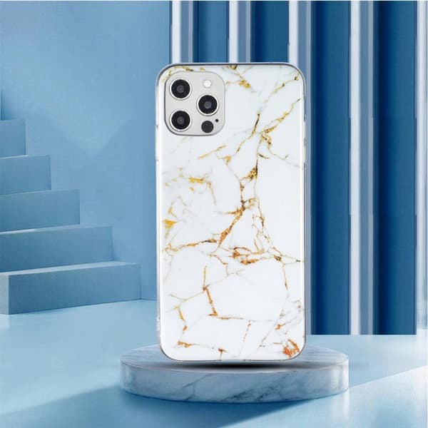 Marble iPhone 12 Pro Max Etui - Hvit White