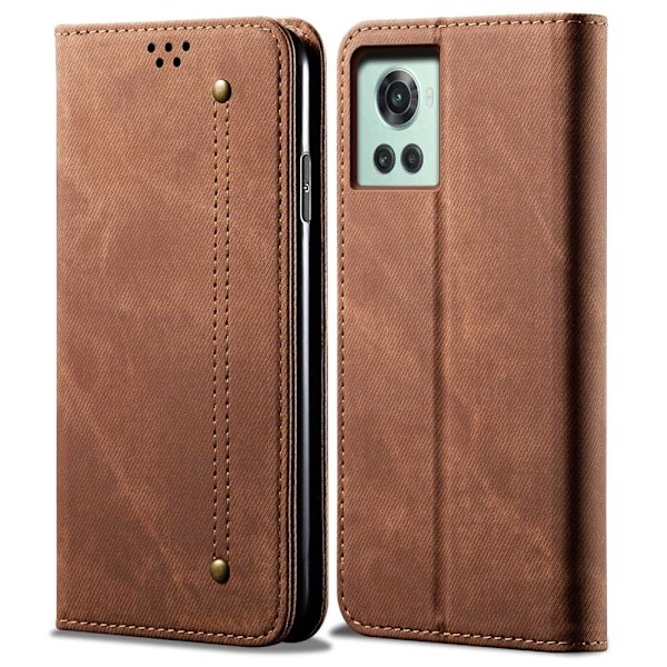 Jeans OnePlus 10R / OnePlus Ace flip etui - Kaffe Brown