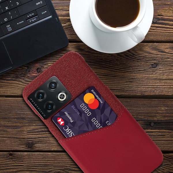 Bofink OnePlus 10 Pro Kredittkort Deksel - Rød Red