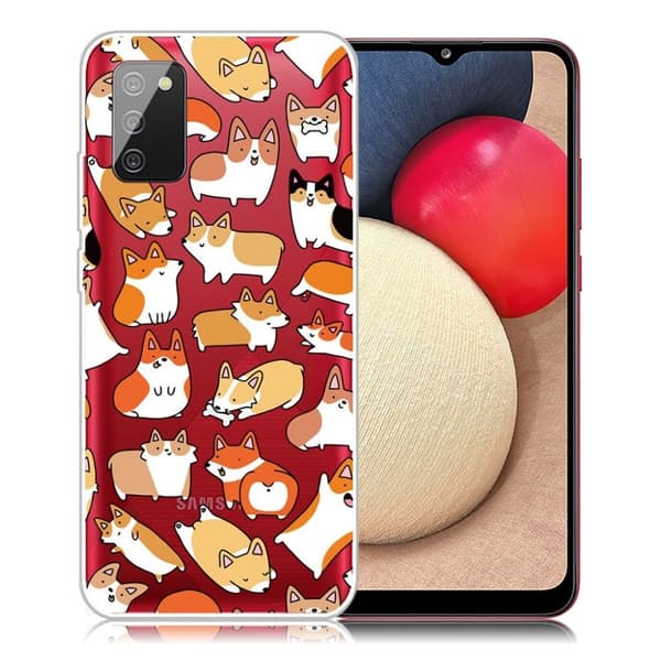 Deco Samsung Galaxy A02s (166mm) kotelot - Söpö Corgis Brown