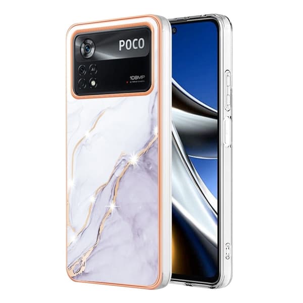 Marble Xiaomi Poco X4 Pro 5G Etui - Hvit Klinkekule White