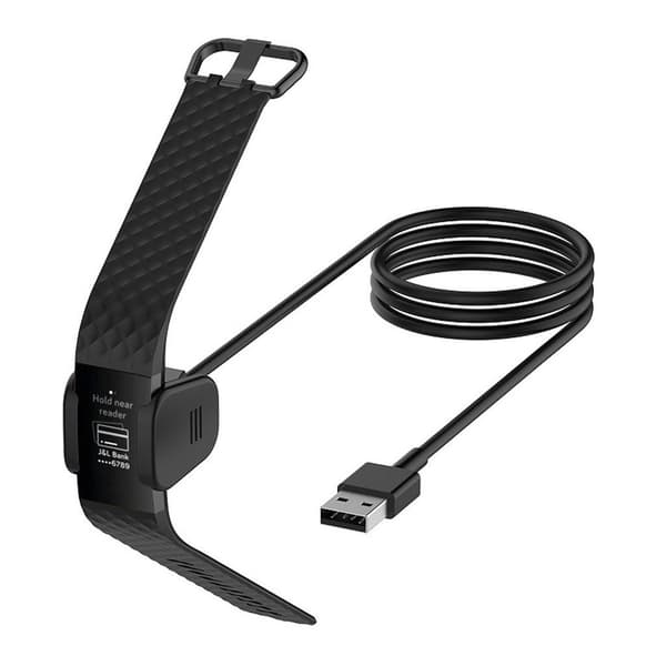 Fitbit Charge 3 USB-laddningskabel Svart