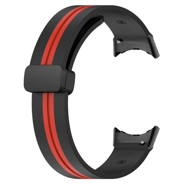 Google Pixel Watch kaksivärinen silikonikellon hihna - Musta / Punainen Red