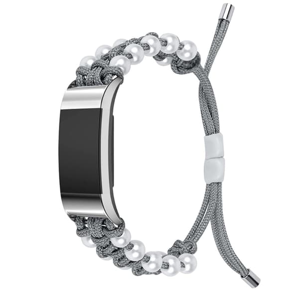 Fitbit Charge 2 snyggt orb nylonarmband - Grå Silvergrå