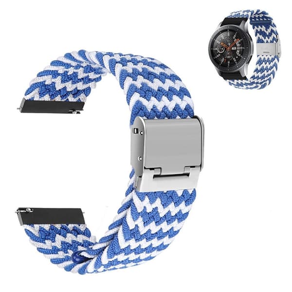 22mm Universal elastinen nailon kellohihna - Sininen / Sininen Blue