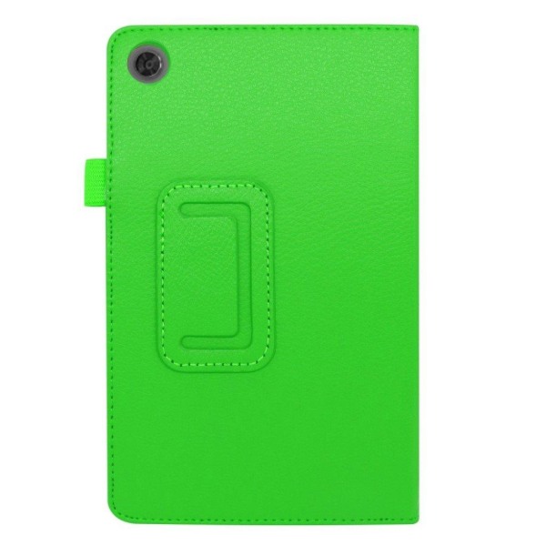 Lenovo Tab M8 litchi leather flip case - Green Grön