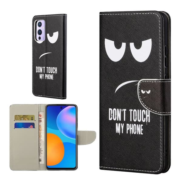 Wonderland OnePlus 9 Pro Flip Etui - Don't Touch My Phone Black