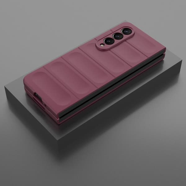 Mjukt greppformat Samsung Galaxy Z Fold4 skal - Vinröd Röd