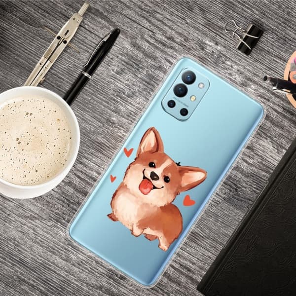 Deco OnePlus 9R skal - Hjärta Och Söt Corgi Brun