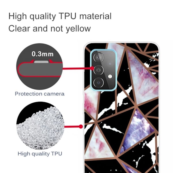 Marble Samsung Galaxy A32 5G Etui - Sort / Rose / Blå Black