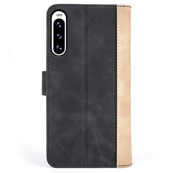 Tofarget lærdeksel for Sony Xperia 10 V - Svart Black