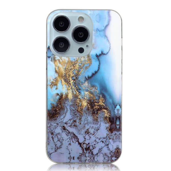 Marble iPhone 14 Pro Suojakotelo - Sininen Marble Blue