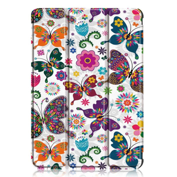 Amazon Fire 8 HD (2022) kuvio kolminkertainen nahkakotelo - Perhoset Multicolor