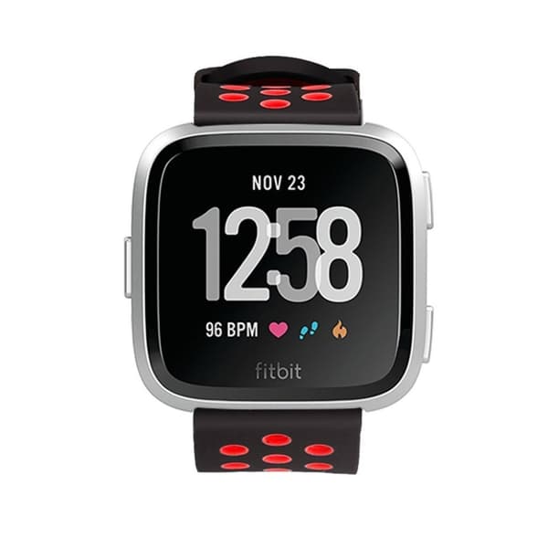 Fitbit Versa klokkereim av myk silikon med 2 farger - rød og svart Multicolor
