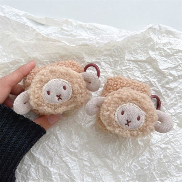 AirPods cute sheep style case with buckle - Brown Brun
