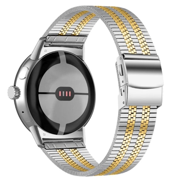 Google Pixel Watch 5 klockarmband med pärlor i rostfritt stål - Silver / Guld Guld