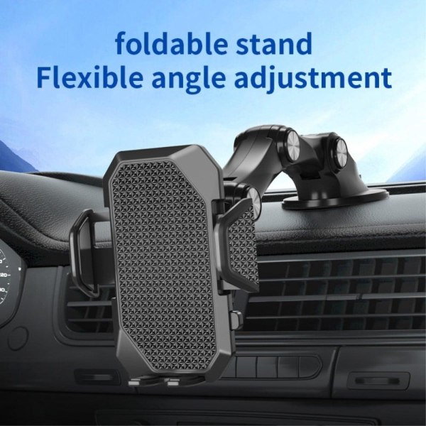 Universal suction cup base car mount phone holder Black