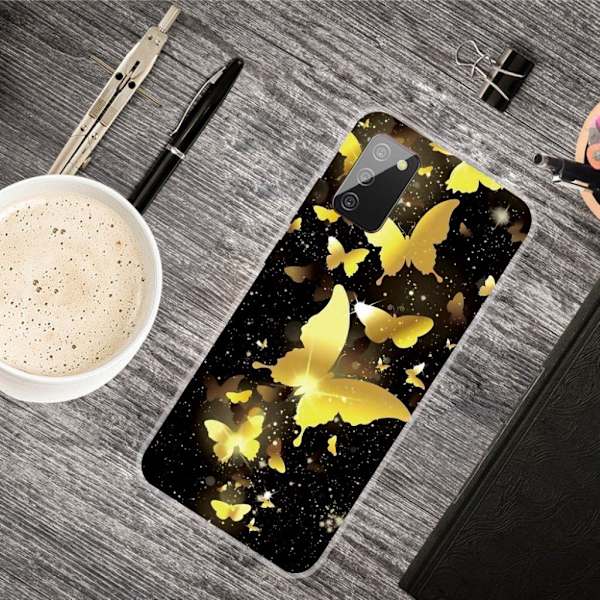 Deco Samsung Galaxy A02s Etui - Guld sommerfugl Gold