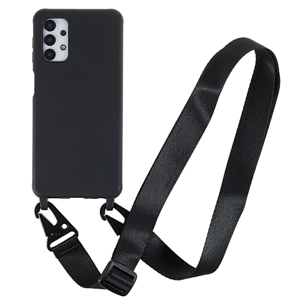 Tyndt TPU-etui med mat finish og justerbar strop til Samsung Galaxy A04s / A13 5G - Sort Black