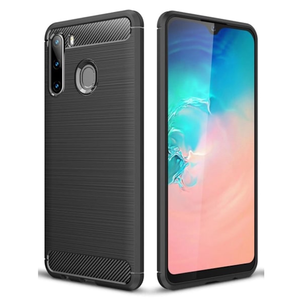 Carbon Flex Samsung Galaxy A21 kotelot - Musta Black