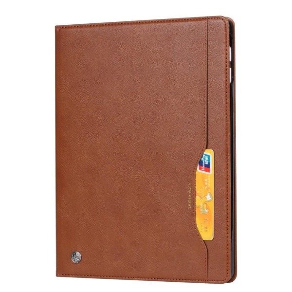 iPad Mini 6 (2021) wallet design leather flip case with pen slot Brun