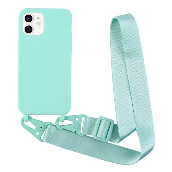 Tunt TPU-fodral med matt yta och justerbar rem för iPhone 11 - Ljusgrön Grön