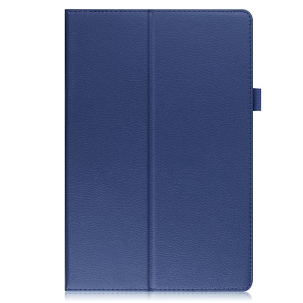 Foldbart etui med Lichi-tekstur til Samsung Galaxy Tab A8 10.5 (2021) - Mørkeblå Blue
