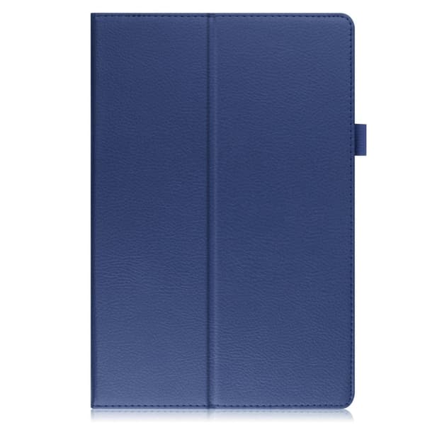 Sammenleggbart etui med Lichi-tekstur for Samsung Galaxy Tab A8 10.5 (2021) - Mørkeblå Blue