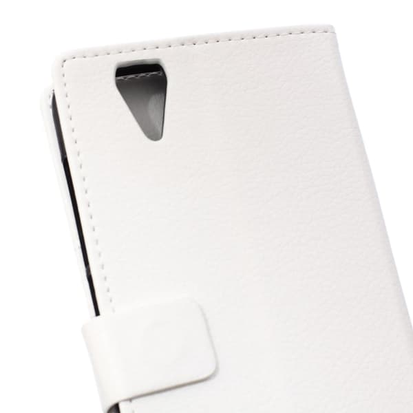 Acer Liquid Z630 etui av lær m. Litchi tekstur - Hvit White