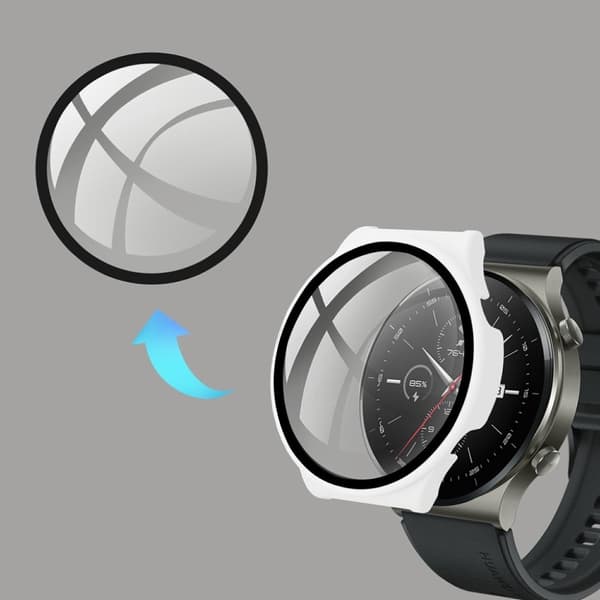 Huawei Watch GT 2 Pro slitesterk ramme + herdet glass - Hvit White